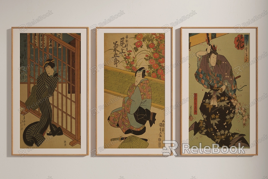 Japanese figure painting figure decorative painting model