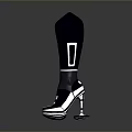 Black Leg Braces With Blue Accents White Details And Reflective Soles