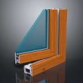 Modern Wooden Window Frame With Double Glass Panel And Corner Structure Design 3d model
