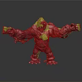 Fierce Armored Gorilla 3D Model With Open Mouth And Outstretched Arms