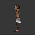 Tribal Character With Feather Headdress Painted Body And Arms Outstretched In Traditional Attire