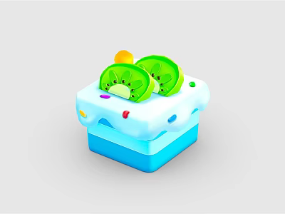 Modern Cake Cartoon Ice Cream 3d model