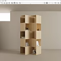 Modern Wooden Bookcase With Multiple Compartments For Books And Decor In Bright Room