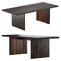 Modern Solid Wood Dining Table With Distinctive Leg Structure And Natural Wood Grain Design 3d model
