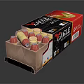 Eagle Brand Ammunition Box Containing 10 Rounds With Golden Casings And Red Black Design