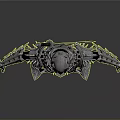 Fantasy Warrior In Silver Spiked Armor Standing With Weapon And Intricate Metallic Design