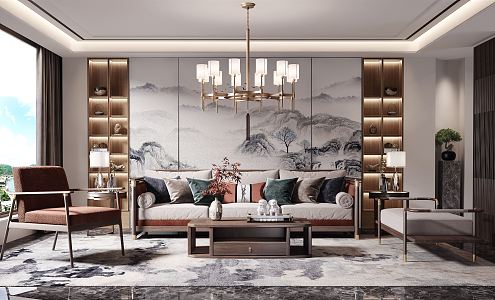 New Chinese Living Room 3d model