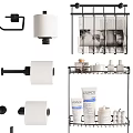 Stylish Modern Bathroom Accessories With Toilet Brush Toilet Paper Holder And Transparent Holders