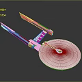 Futuristic Cosmic Starship Design With Disc Shaped Hull And Twin Engines For Space Exploration