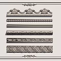 Ornate Gypsum Cornice with Various Decorative Patterns for Interior Design