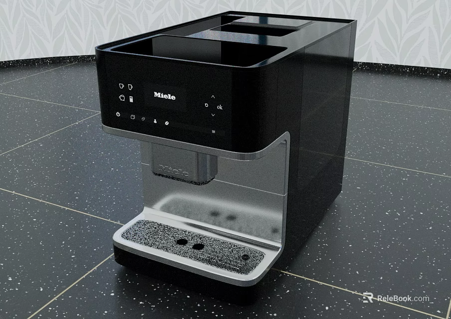 Philips Sleek Black Coffee Machine With Modern Design Digital Display On Kitchen Countertop 3d model 