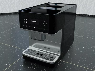 Philips Sleek Black Coffee Machine With Modern Design Digital Display On Kitchen Countertop 3d model