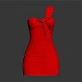 Red Strappy Dress with Bow Detail and Fitted Silhouette for Evening Events