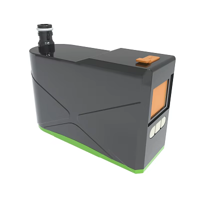 Gray Machine With Green Base Orange Button Display Screen And White Buttons 3d model