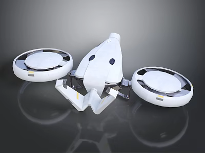Advanced Smart Machine Prototype With Two Circular Rotors And Streamlined White Casing Design 3d model