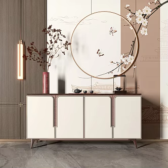 New Chinese-style Entrance Cabinet 3d model