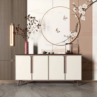 New Chinese-style Entrance Cabinet 3d model