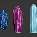 Colorful Polyhedral Crystal Structures With Blue Pink Light Blue Hues And Geometric Lines