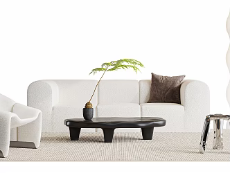 Modern sofa coffee table combination 3d model