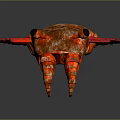 Vibrant Red Crustacean Creature Features Curved Body Shiny Exoskeleton And Black Eyes Antennae
