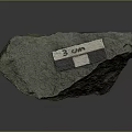 Natural Green Wood Stone Raw Block Featuring 3 Cm Measurement Label