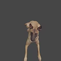 Brown Game Movie Character Dog In Standing Pose With Gray Background