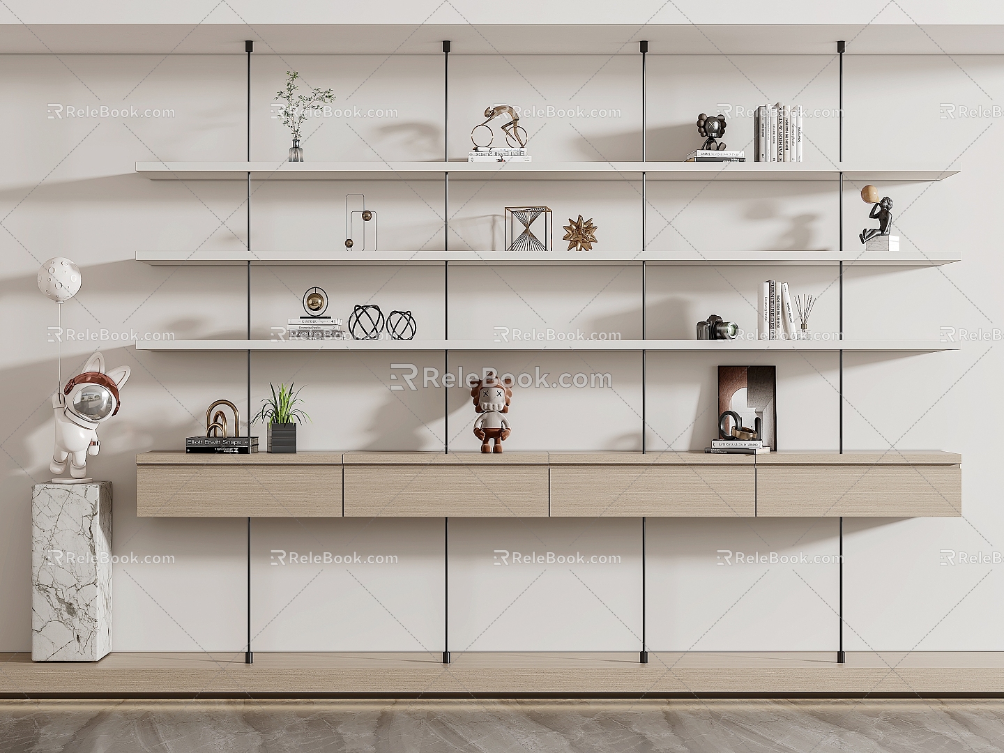 Modern Bookshelf Display Rack model