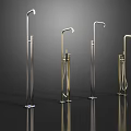 Modern Floor Standing Faucets With Different Metallic Designs And Structures 3d model