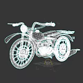 Vintage Red and Black Motorcycle with Metallic Parts White Rims and Round Headlight