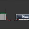Laboratory Power Supply Equipment With Green Lid Tank Connected Wires And Digital