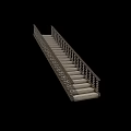 Elegant Staircase Design With Decorative Railing And Smooth Stone Steps