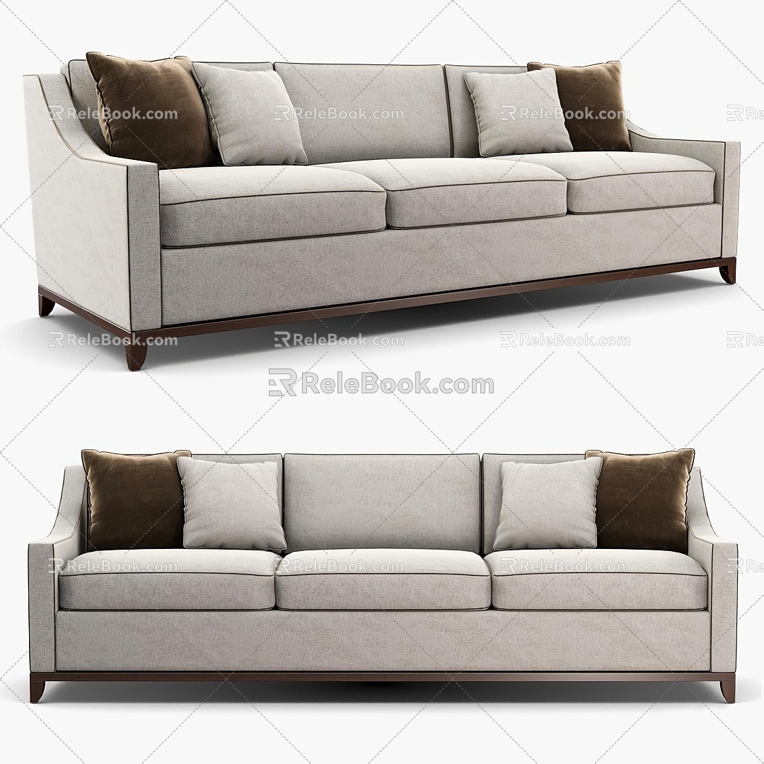 Double sofa sofa pillow 3d model