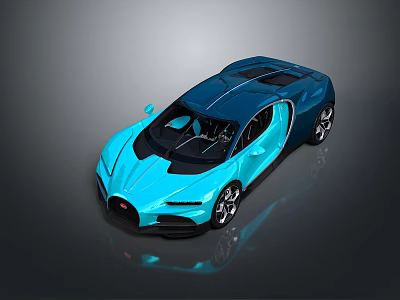 Blue Luxury Sports Car With Sleek Aerodynamic Design And Glossy Exterior 3d model
