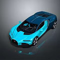 Blue Luxury Sports Car With Sleek Aerodynamic Design And Glossy Exterior