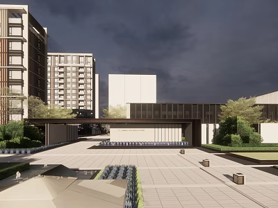 Modern Sales Office Building 3d model