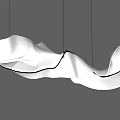 Hanging Modern Wave Shaped Chandelier With Glowing Lines And Artistic Design