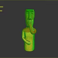Humanoid Creature Sculpture With Gray Color Hand On Mouth And Simple Facial Features