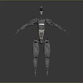 Futuristic Humanoid Robot Character With Metallic Body And Mechanical Limb Design