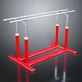 Sturdy Red Frame Double Rod Clothes Drying Rack With Silver Bars