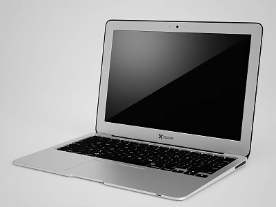 Sleek Silver Slim Laptop With Modern Design Black Keyboard And Glossy Screen 3d model