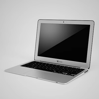 Sleek Silver Slim Laptop With Modern Design Black Keyboard And Glossy Screen 3d model