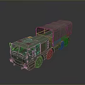 Green Military Tank Transport Truck With Canvas Covered Cargo And Multiple Wheels