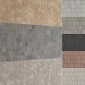 Diverse Textured Components With Geometric Patterns In Gray Brown Beige And Black Tones 3d model