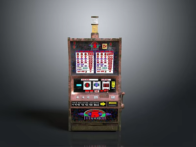 Vintage Slot Machine With Classic Display Screen And Control Panel 3d model