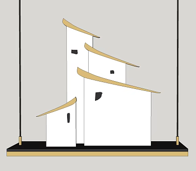 Modern chandelier room-shaped chandelier 3d model