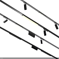 Modern Black Linear LED Grille Lights For Commercial Office Ceiling Lighting