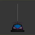 Colorful Purple And Blue Bumper Car With Black Seats And Antenna