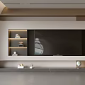 Modern Minimalist Living Room Balcony Cabinet Sofa Combination Coffee Table Sofa Background Wall 3d model