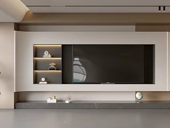 Modern Minimalist Living Room Balcony Cabinet Sofa Combination Coffee Table Sofa Background Wall 3d model