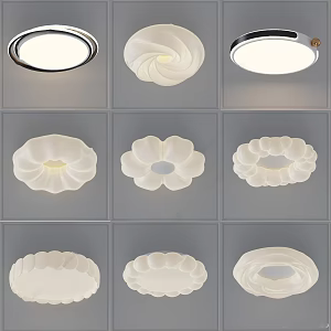 Modern Simple Ceiling Lamp Bedroom Children's Room Cream Style 3d model